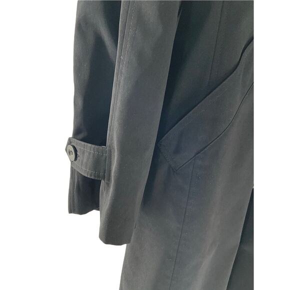 London Fog Towne Collection Women's Double-Breasted Black Trench Coat Size Large - Picture 6 of 10
